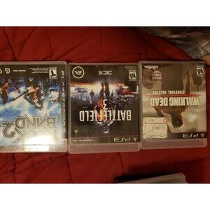 Battlefield 3 Rockband 2 & Walking Dead Survival Instinct - Lot of  3 PS3 Games